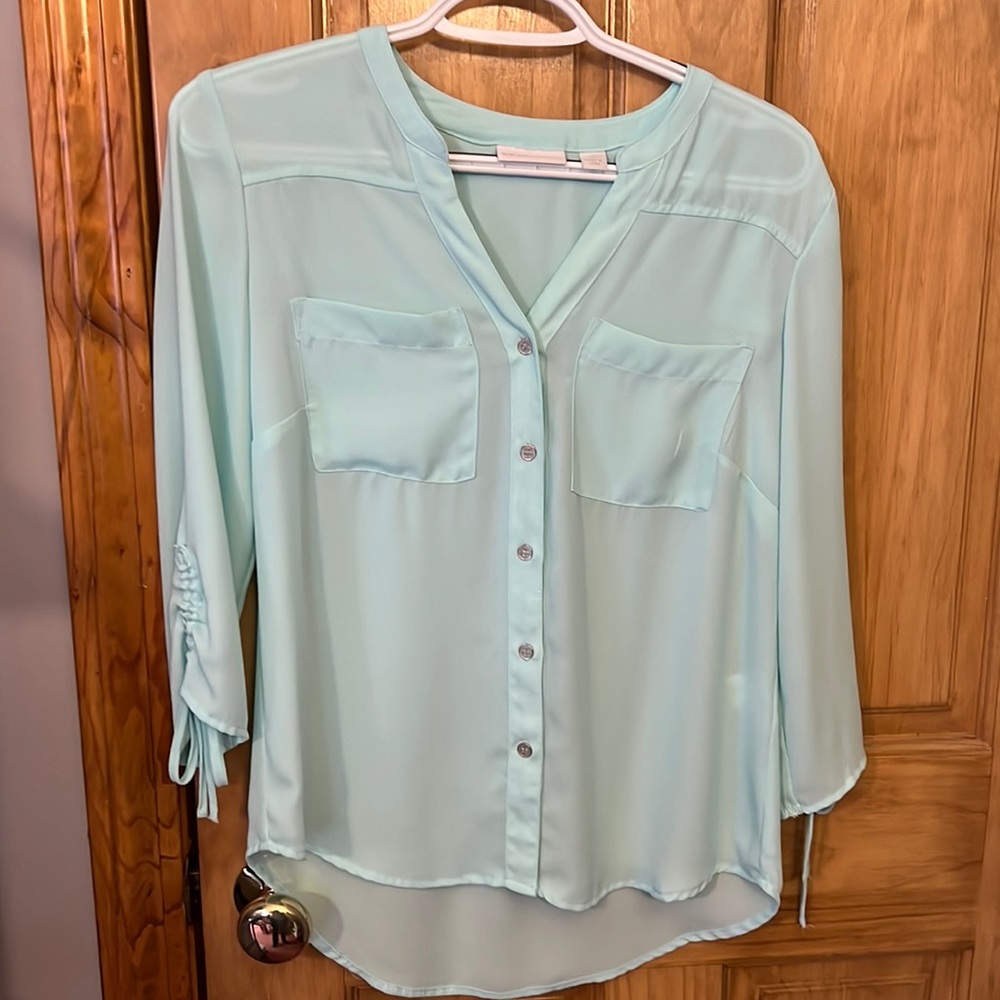 New York & Company Teal Blouse